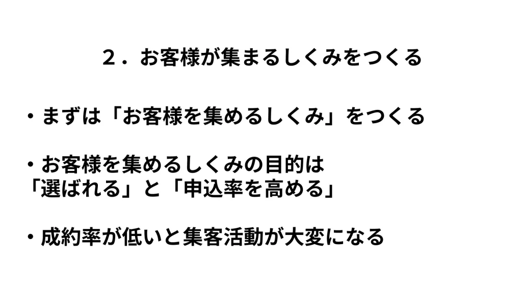 お客様が集まるしくみをつくる